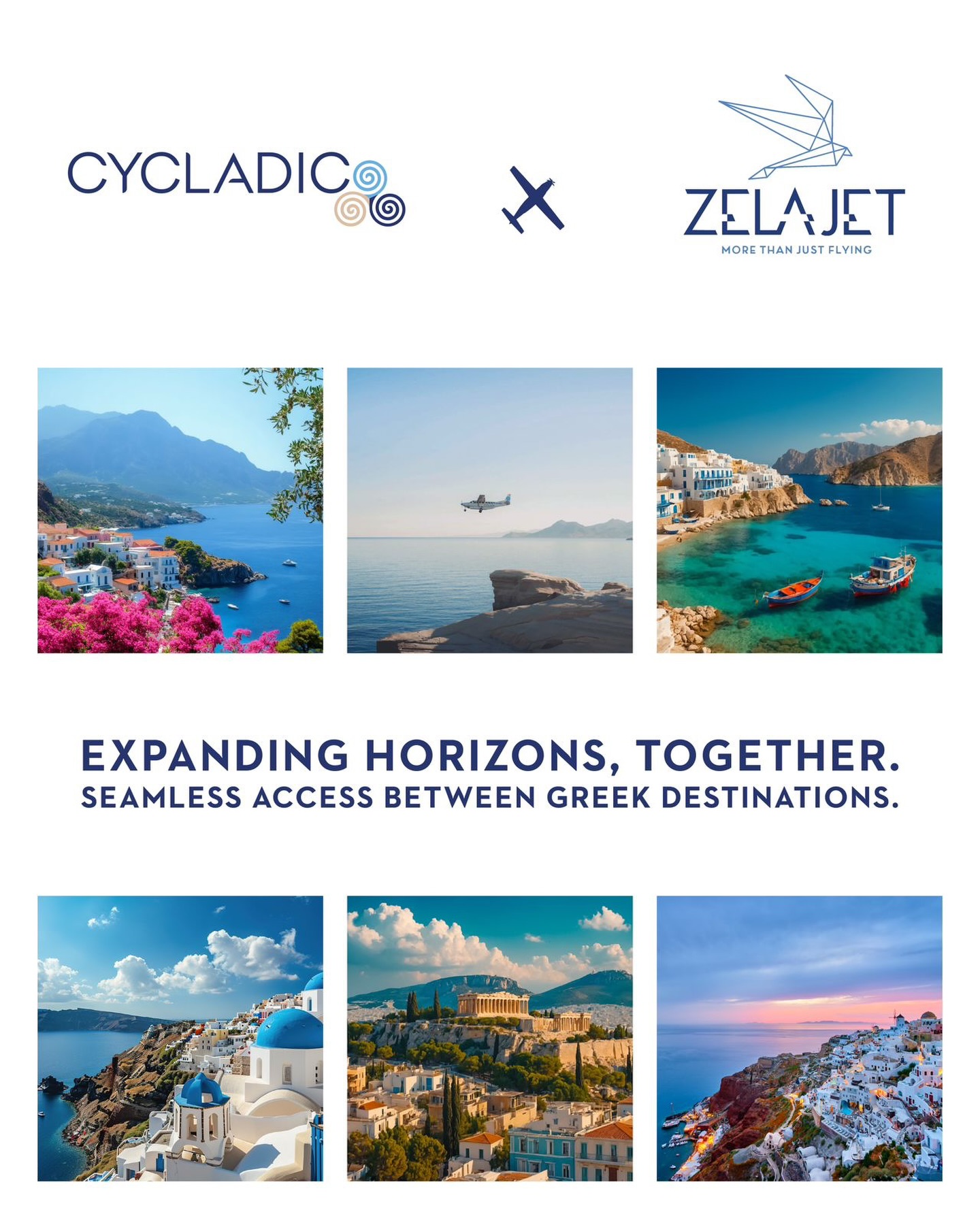 Fly Cycladic and Zela Jet join forces to enhance private connectivity across Greece, offering Cypriot travellers seamless access to beloved Greek destinations.
Flexible. Efficient. Designed around the modern traveller.

#FlyCycladic #ZelaJet #PrivateAviation #CloserThanEver